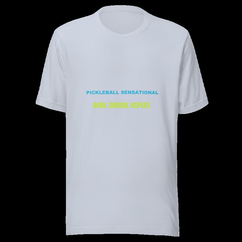 Pickleball Sensational Dink Smash Repeat Tee Light Blue
