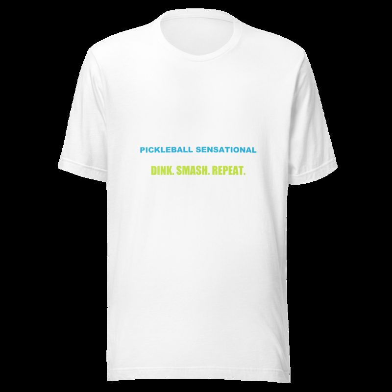 Pickleball Sensational Dink Smash Repeat Tee White