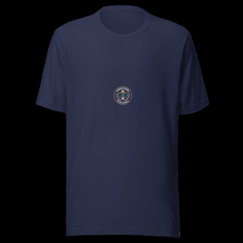 Sensational Pickleball Paddle Crest Tee Navy