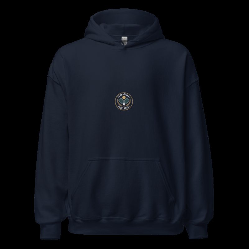Sensational Pickleball Paddle Crest Hoodie Navy