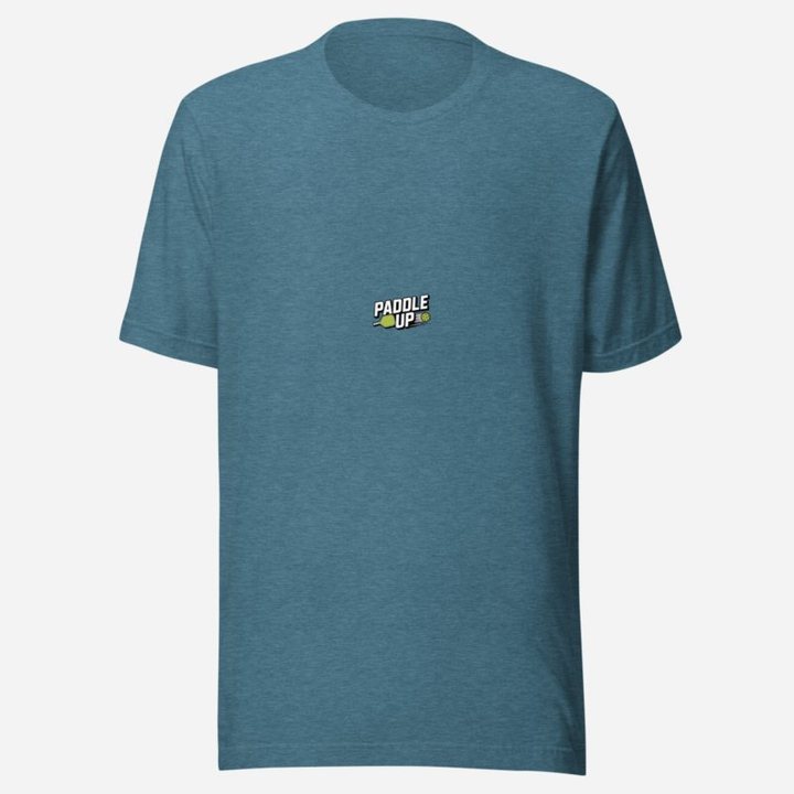 Sensational Pickleball Paddle Up Tee in Heather Deep Teal