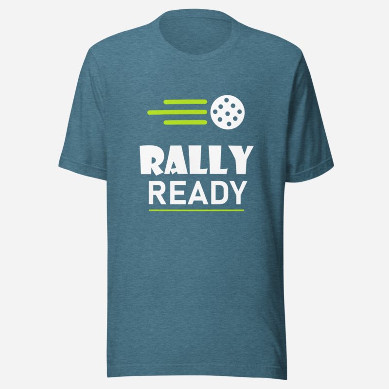 Sensational Pickleball Rally Ready Tee Heather Deep Teal