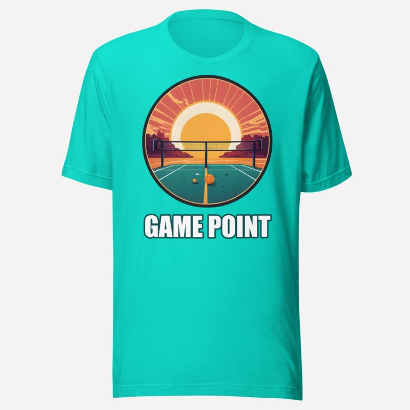Sensational Pickleball Game Point Sun Court Tee Teal