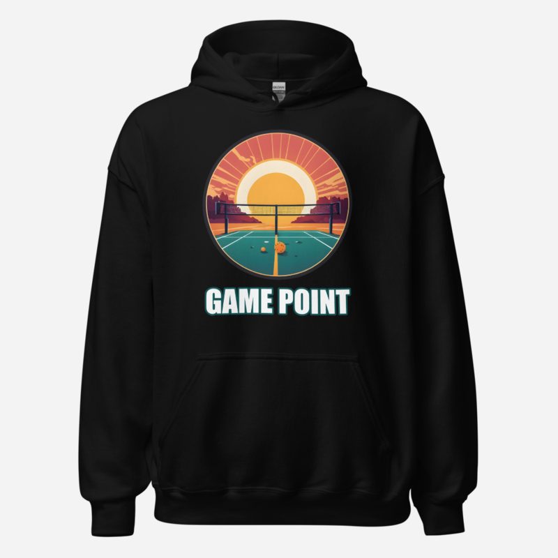 Sensational Pickleball Game Point Sun Court Hoodie Black