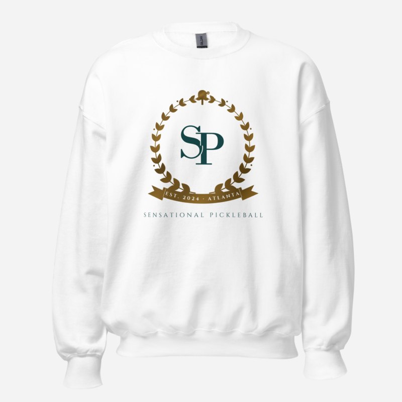 Sensational Pickleball Maison Crest Sweatshirt in White