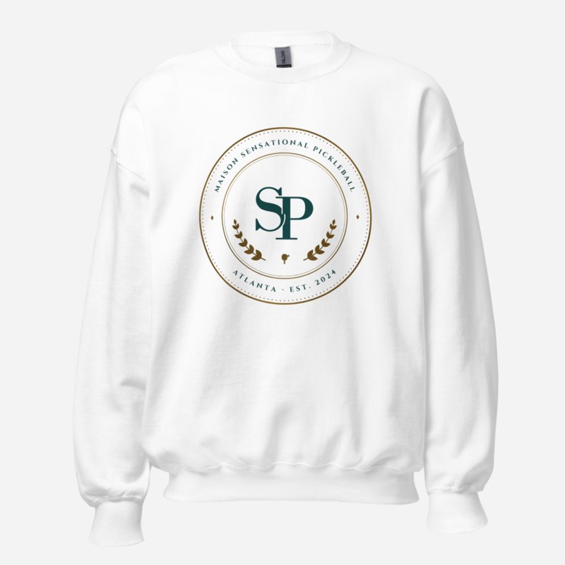 Sensational Pickleball Maison Medallion Sweatshirt in White