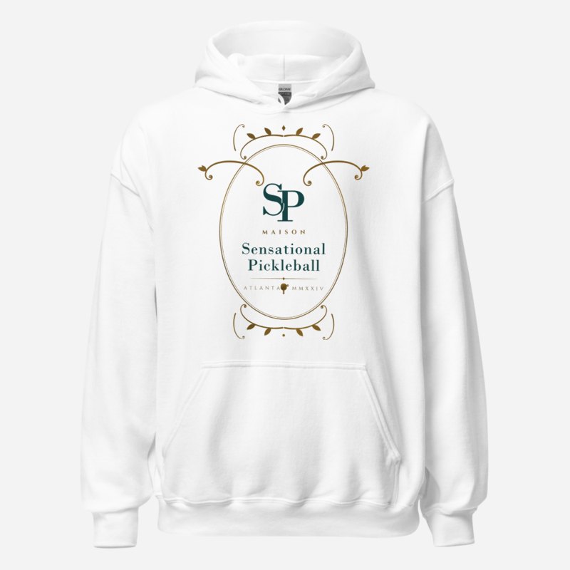 Sensational Pickleball Maison Baroque Cartouche Hoodie in White