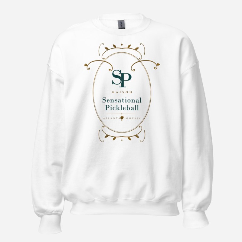 Sensational Pickleball Maison Baroque Cartouche Sweatshirt White