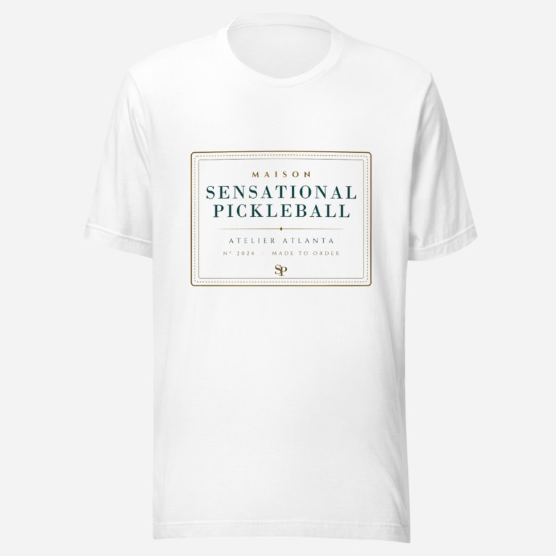 Sensational Pickleball Maison Atelier Label Tee White