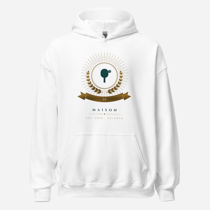 Sensational Pickleball Maison Heraldic Emblem Hoodie White