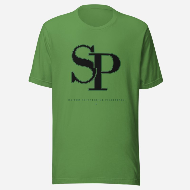 Sensational Pickleball Maison Embroidered Monogram Tee Leaf