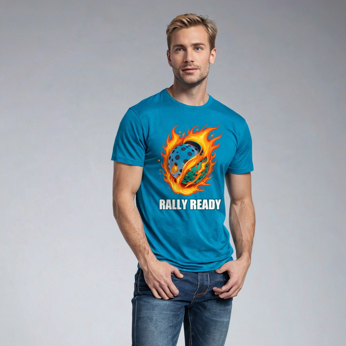 Sensational Pickleball Rally Ready Ball Fire Tee