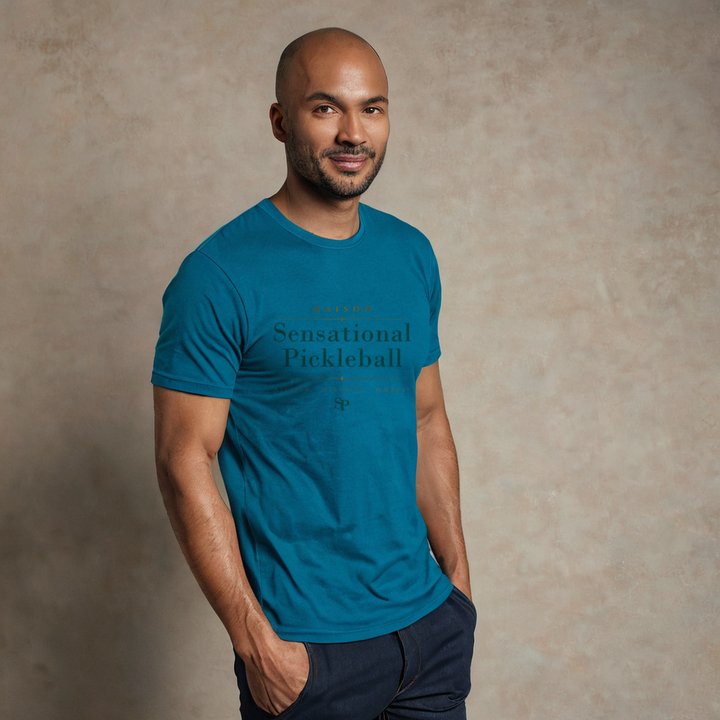 Sensational Pickleball Maison Signature Tee in Teal